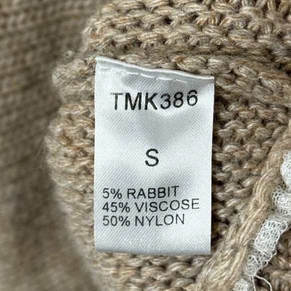THML Knit Sweater Size Small Women’s Rabbit Brown Fall Winter Neutral Pullover - Picture 7 of 7